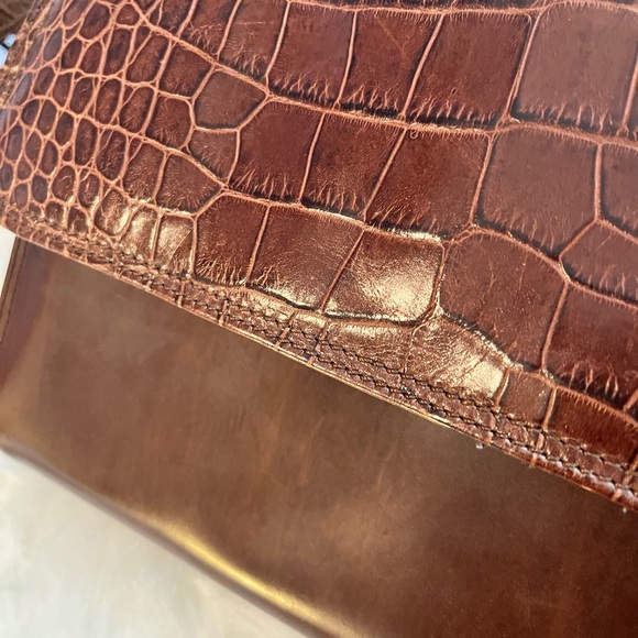 boscov’s Bags Chocolate Leather Part Calf Skin Bag Poshmark